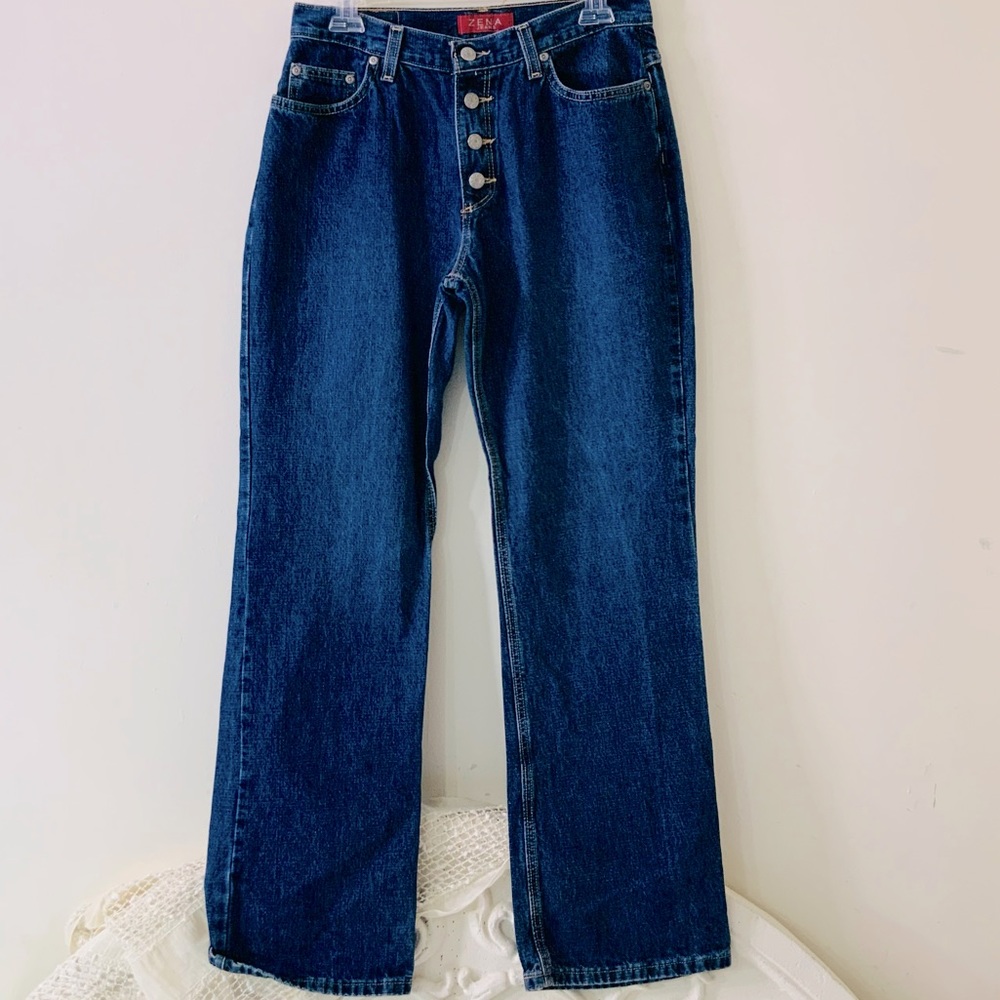 VINTAGE Zena Button Front High-rise Mom Jeans